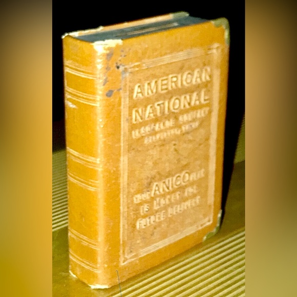 Vintage 1920s Zell AMERICAN NATIONAL INSURANCE Co Galveston Texas Book Coin Bank - Picture 2 of 4